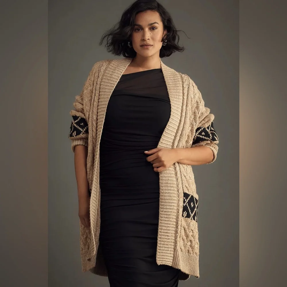 Anthropologie Pilcro Slouchy Open-Front Oversized Cardigan Sweater